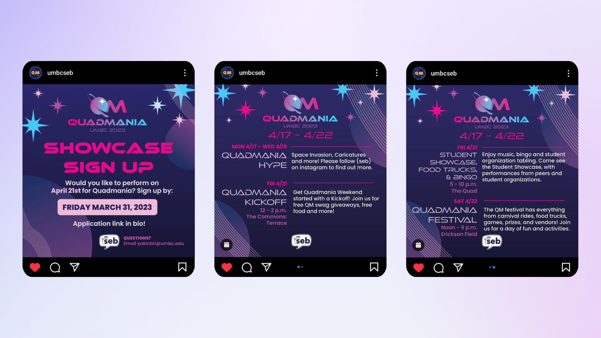 Instragram posts @umbcseb